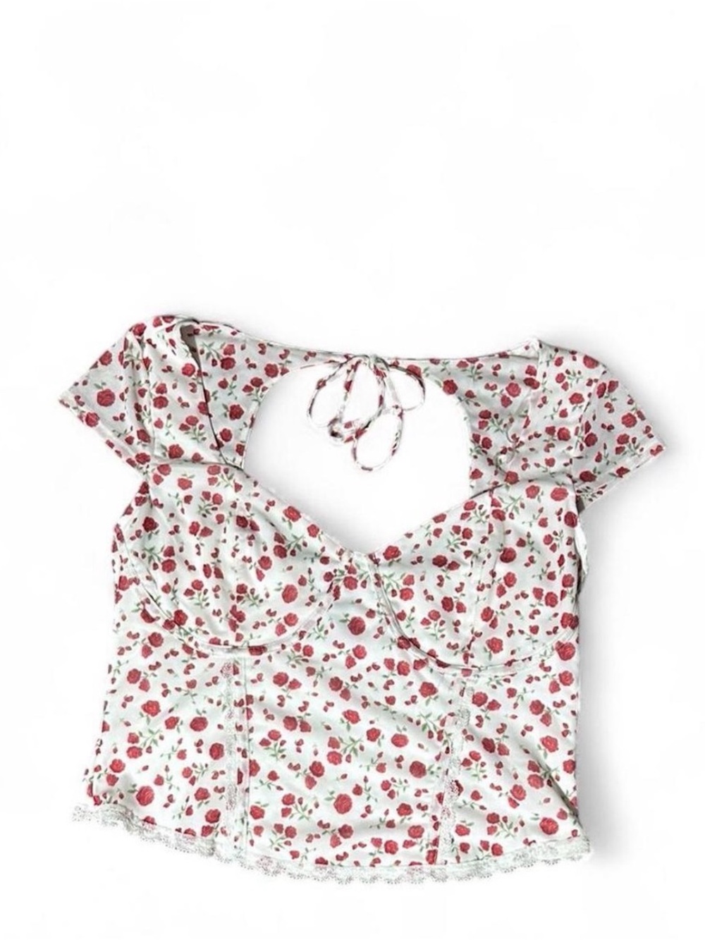 Hot Topic XL floral crop top with tie back #floral #summer